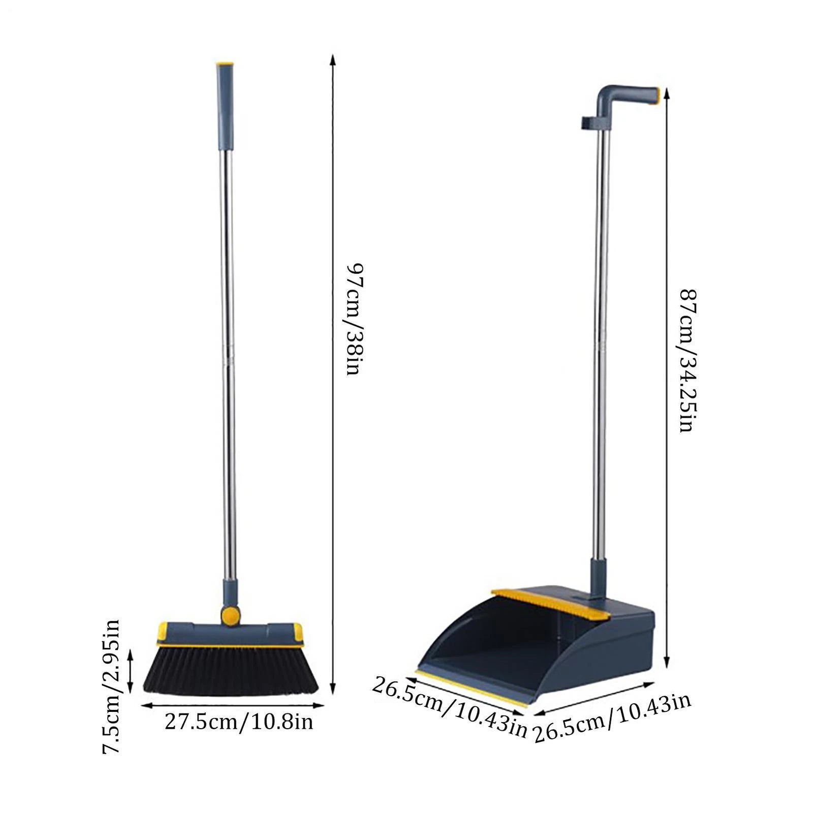 1pcs Broom and Dustpan Set for Home Broom Rotating Head Dustpan