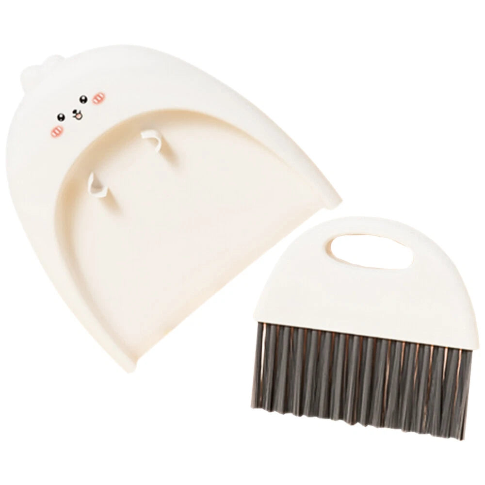 3 Sets Dustpane and Brush Set Small Mini Scrub Dust Pan-
