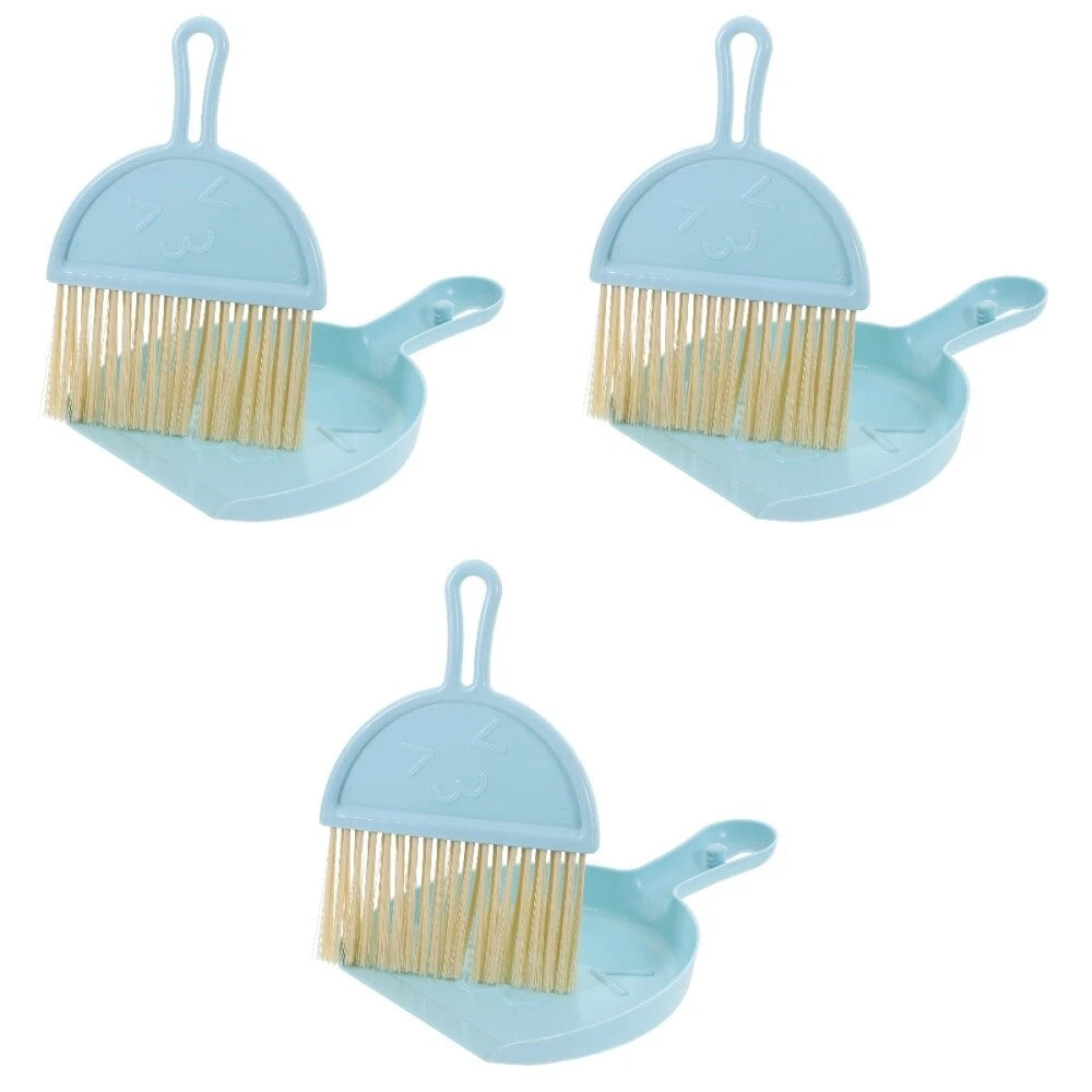 3 Sets Mini Dustpan and Brush Set, Small Broom and Dustpan,-