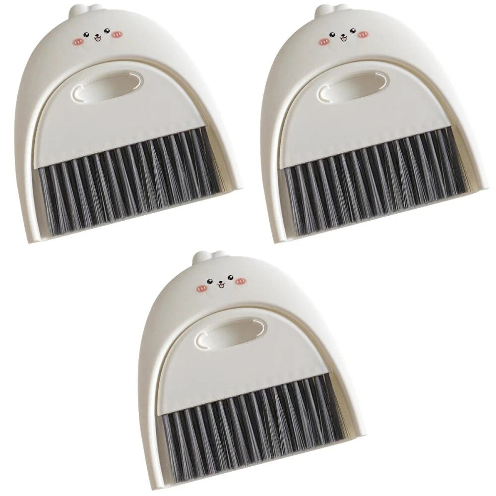 3 Sets Small Broom and Dustpan Set, Desktop Cleaning Tool,-