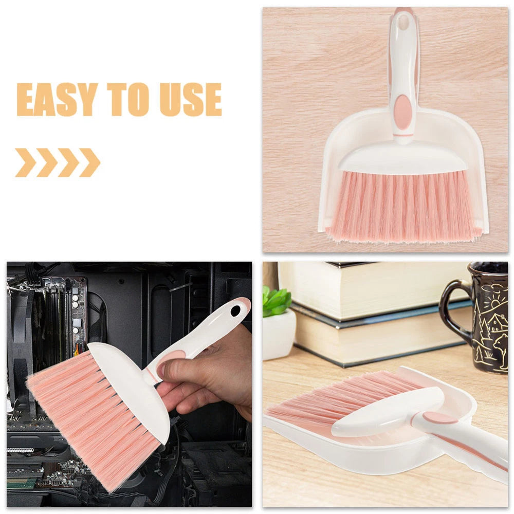 4 Sets Small Broom, Dustpan Set, Table Broom, Broom, Brush and-