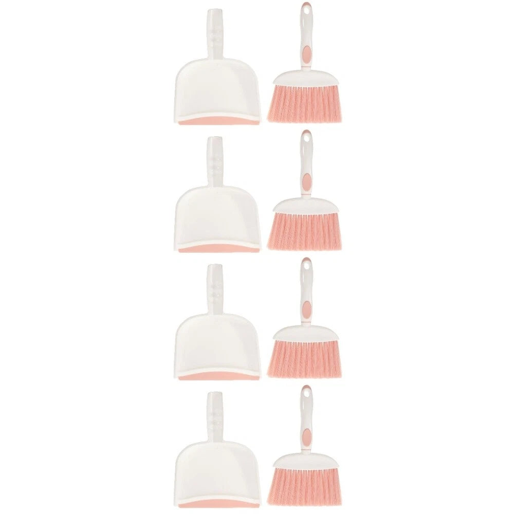 4 Sets Small Broom, Dustpan Set, Table Broom, Broom, Brush and-
