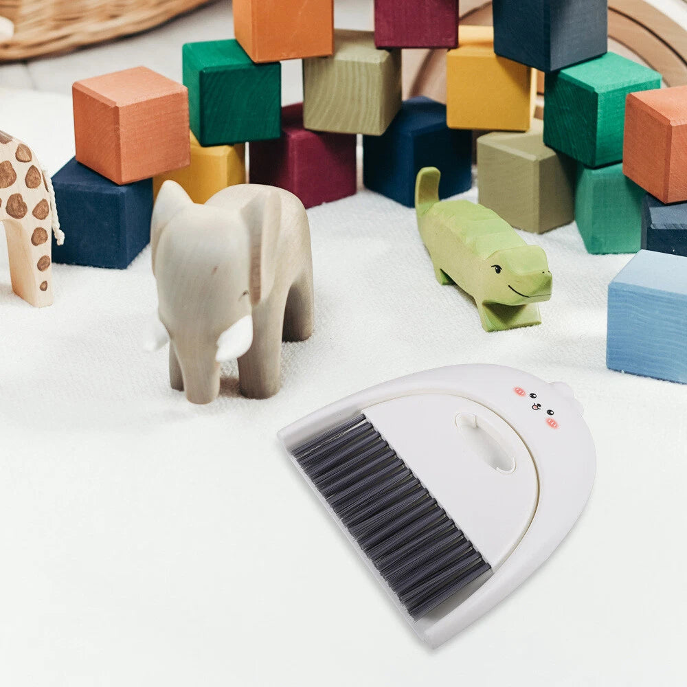 3 Sets Mini Dustpan and Broom Set, Cartoon Small Broom and-