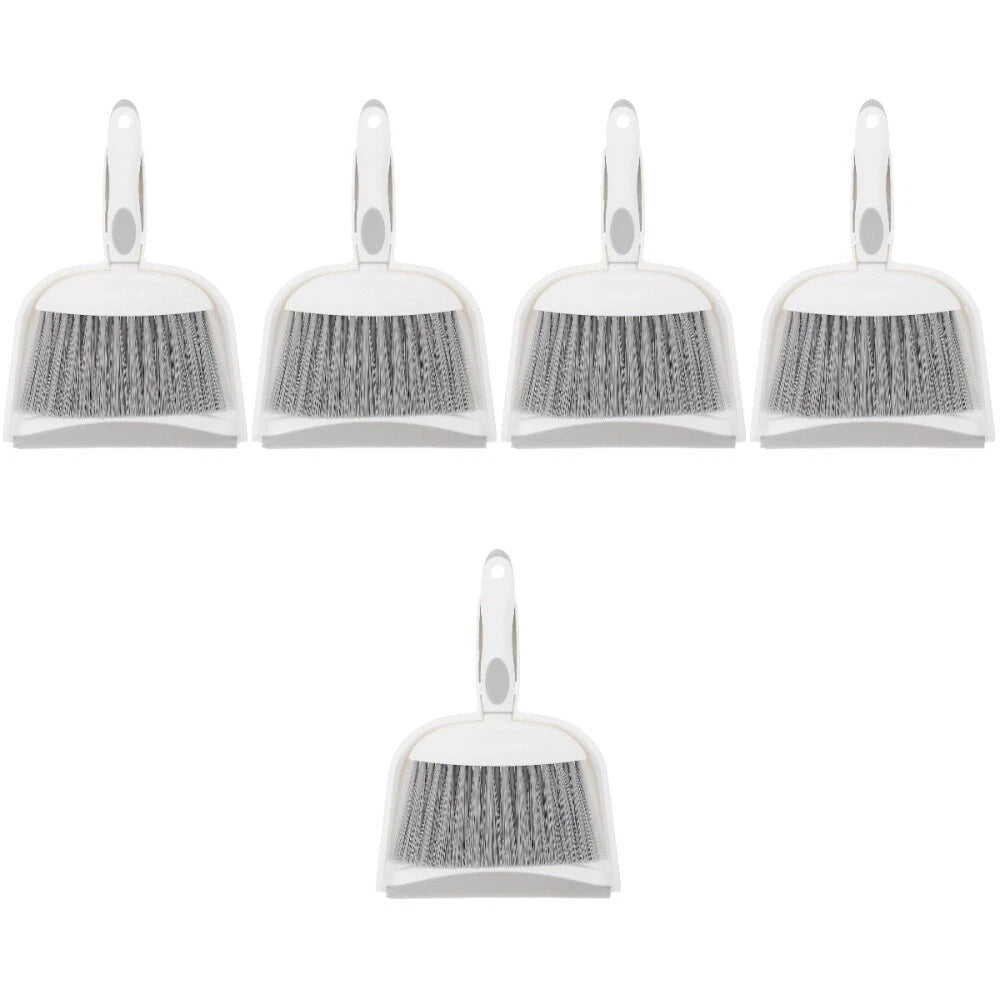 5 Sets Mini Dustpan and Brush Set, Small Broom and Dustpan,-