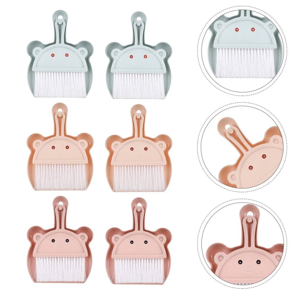 6 Sets Desktop Cleaning Broom Mini Portable Dustpan Classroom Supplies