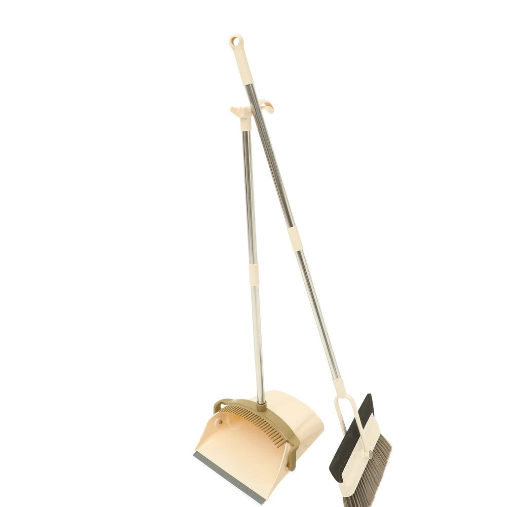 2 Sets Dustpan and Broom Set, Long Handle Broom, Dustpan, Broom,-