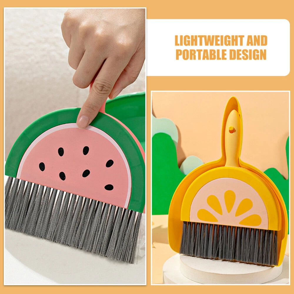 2 PCS Fruit Mini Broom Set Small Sweeping Brush For Countertop Child Office-
