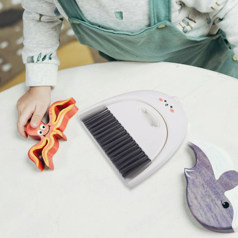 3 Sets Mini Dustpan and Broom Set, Cartoon Small Broom and-