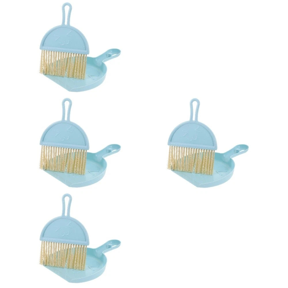 4 Sets Mini Dustpan and Brush Set, Small Broom and Dustpan,-