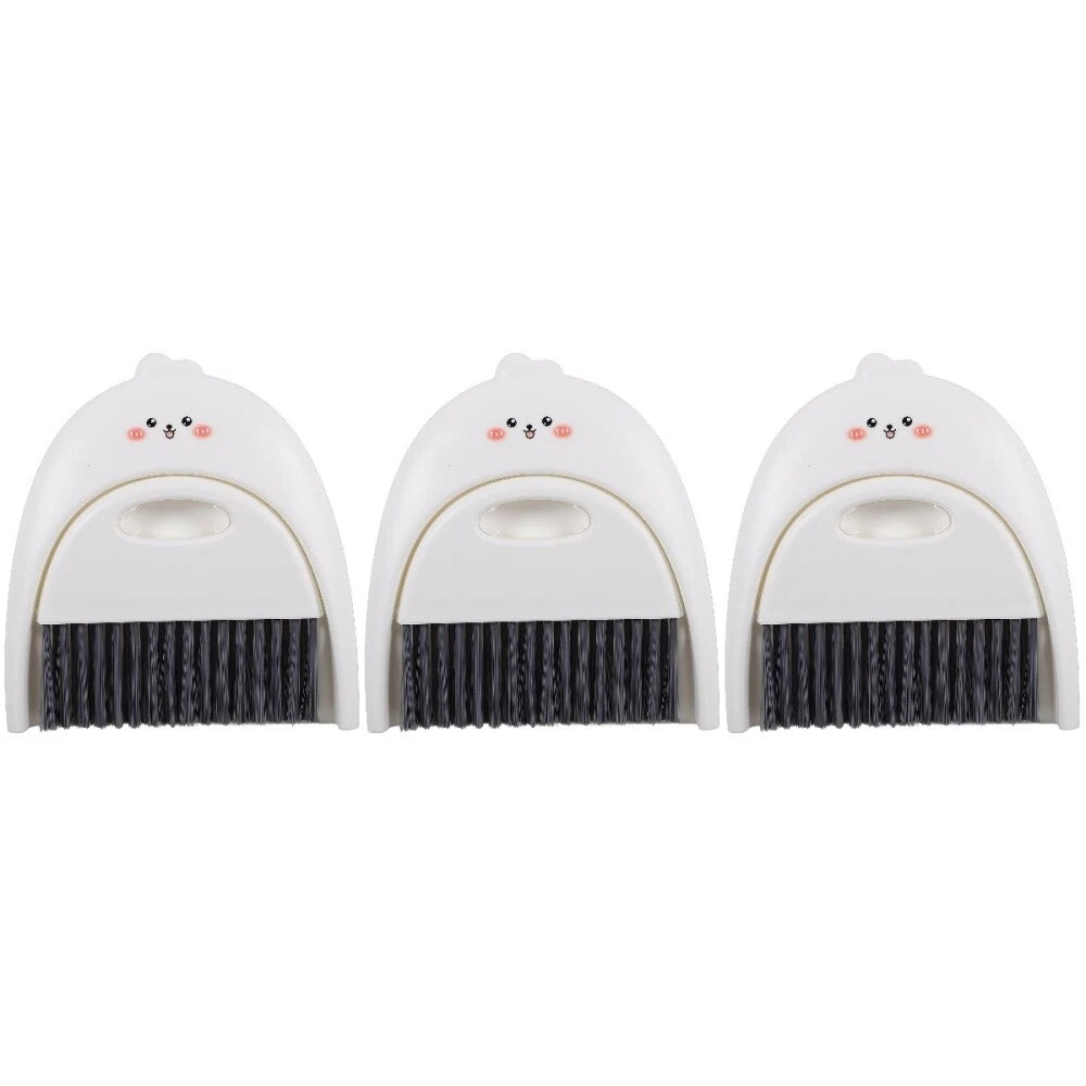 3 Sets Mini Dustpan and Broom Set, Cartoon Small Broom and-