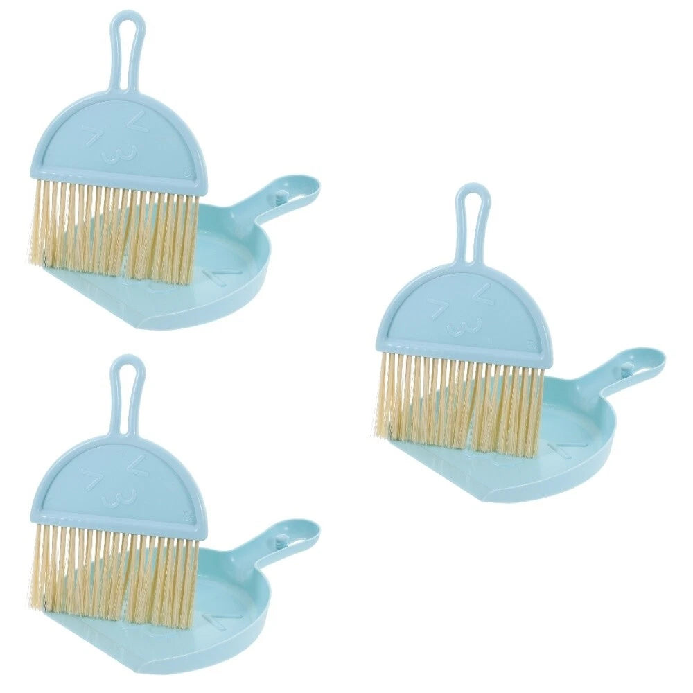 3 Sets Mini Dustpan and Brush Set, Small Broom and Dustpan,-