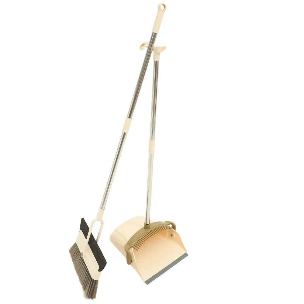 2 Sets Dustpan and Broom Set, Long Handle Broom, Dustpan, Broom,-