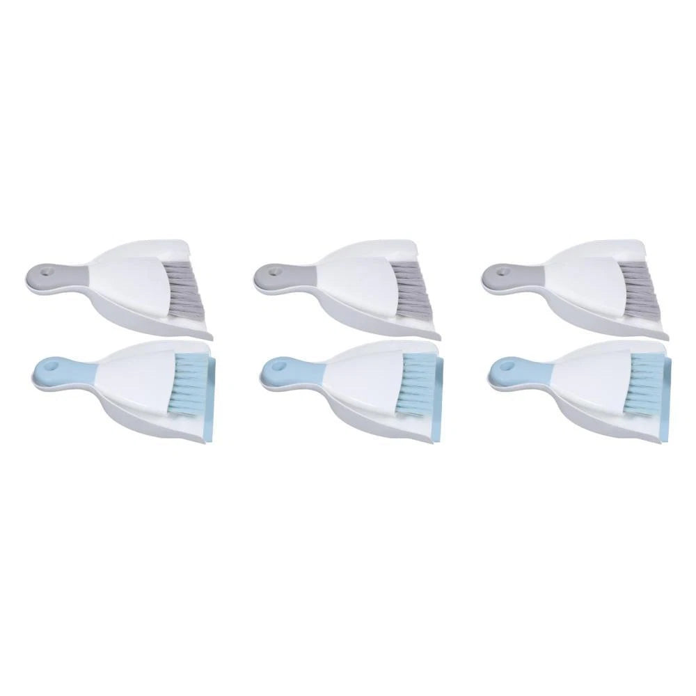 3-Piece Small Broom and Dustpan Set, 4-Piece Mini Trash Can with-