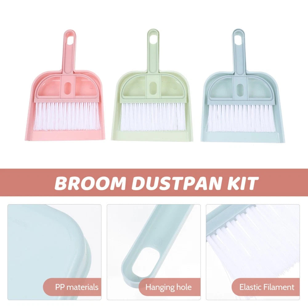 6 Sets Cleaning Artifact Set Small Broom With Dustpan And-