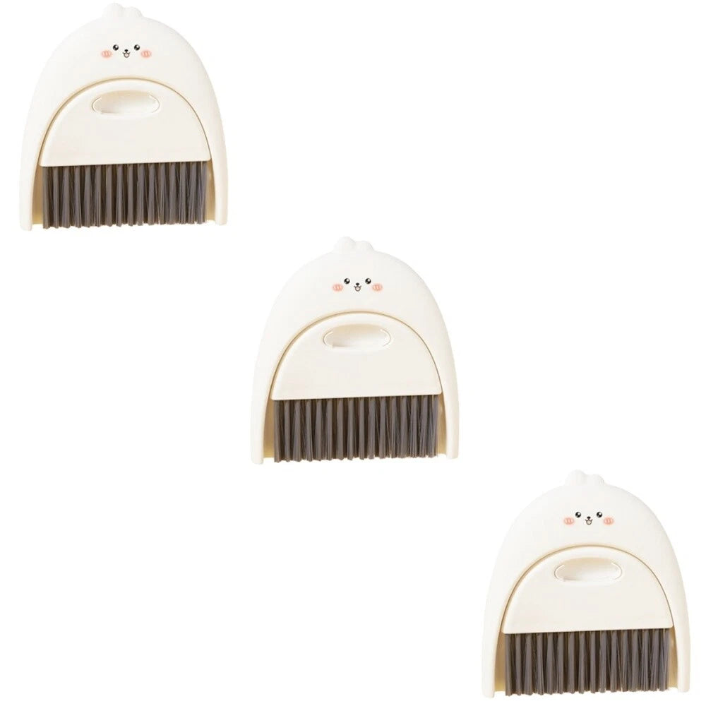 3 Sets Dustpane and Brush Set Small Mini Scrub Dust Pan-