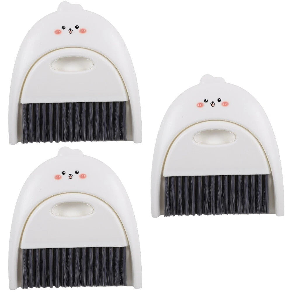 3 Sets Mini Dustpan and Broom Set, Cartoon Small Broom and-