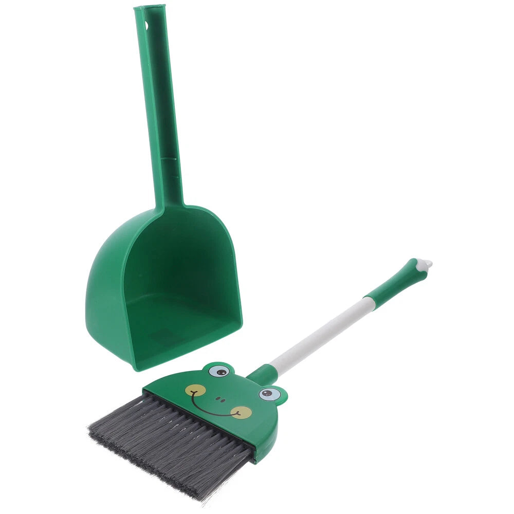 2 Sets Kids Broom and Dustpan Kit Cartoon Broom Dustpan Set Adorable-