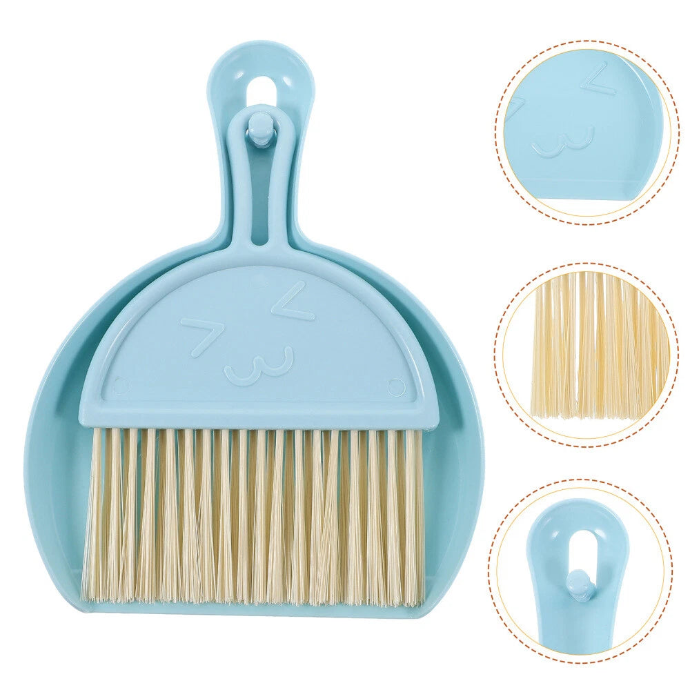4 Sets Mini Dustpan and Brush Set, Small Broom and Dustpan,-