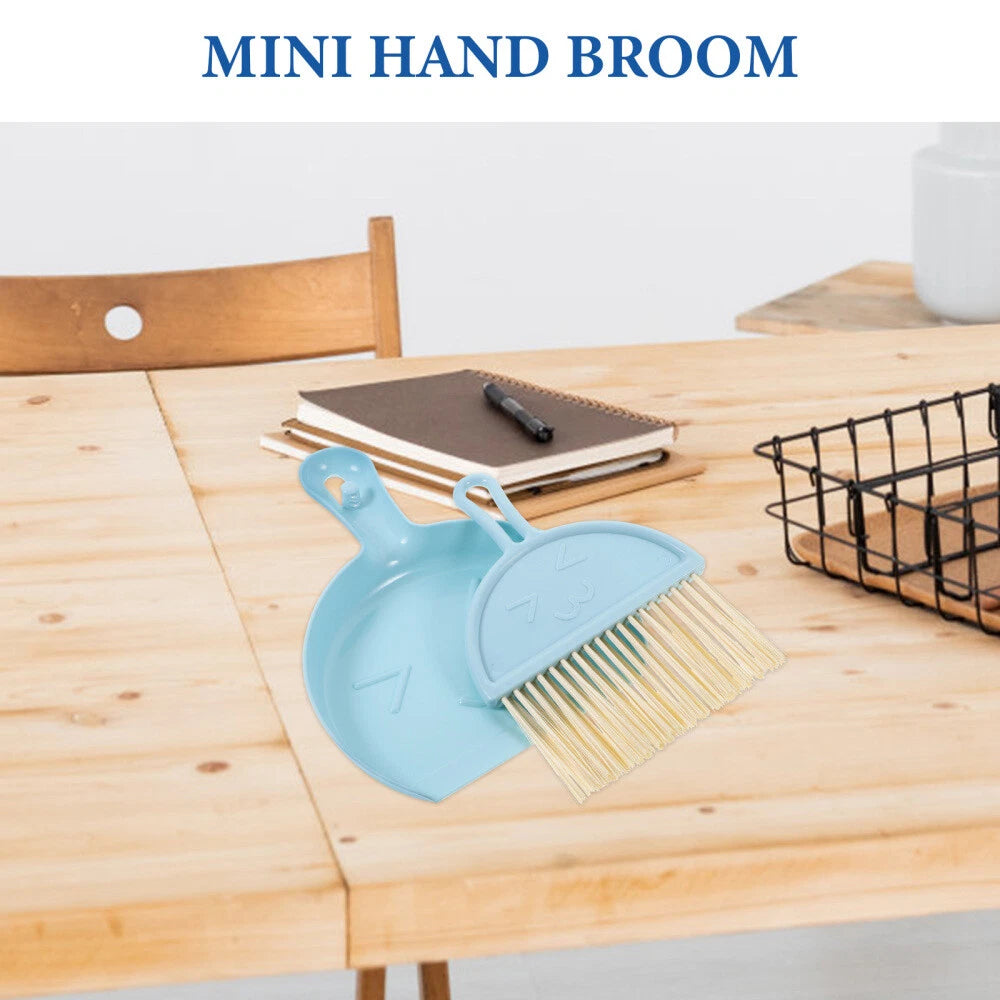 3 Sets Mini Dustpan and Brush Set, Small Broom and Dustpan,-
