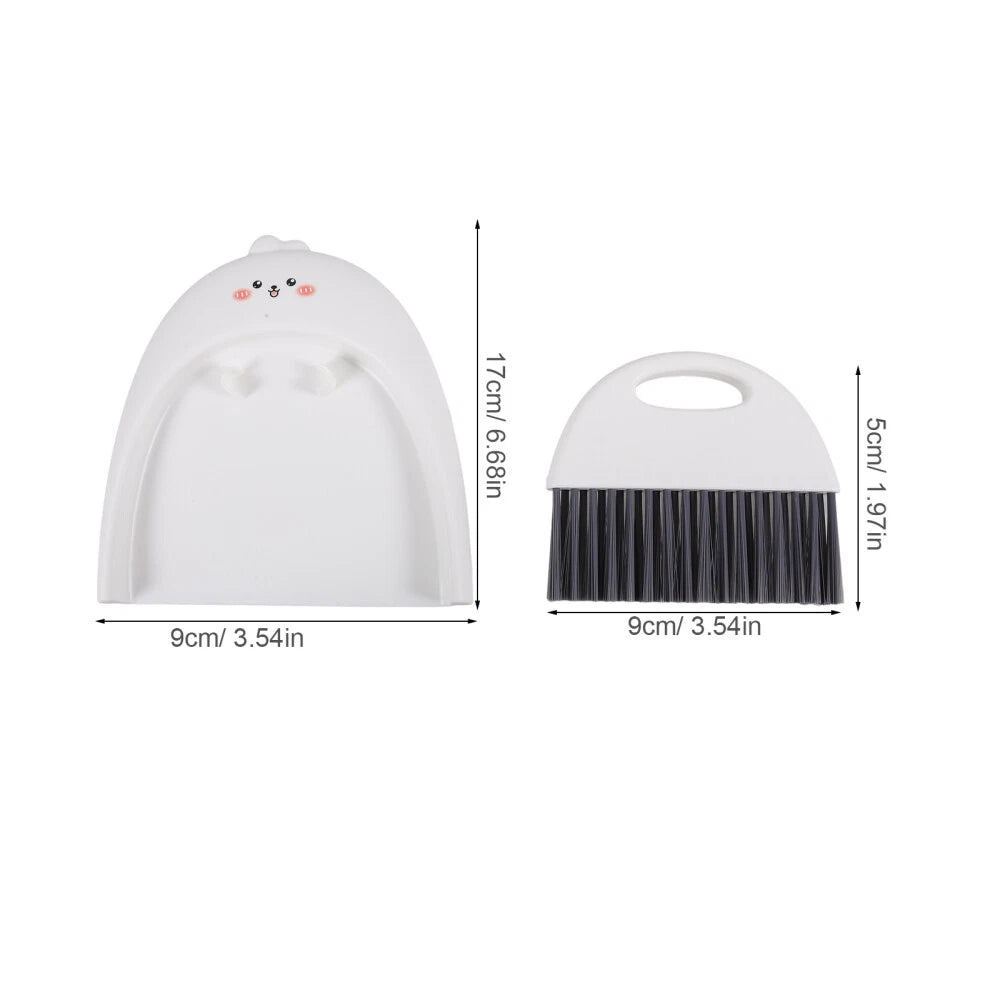 3 Sets Mini Dustpan and Broom Set, Cartoon Small Broom and-