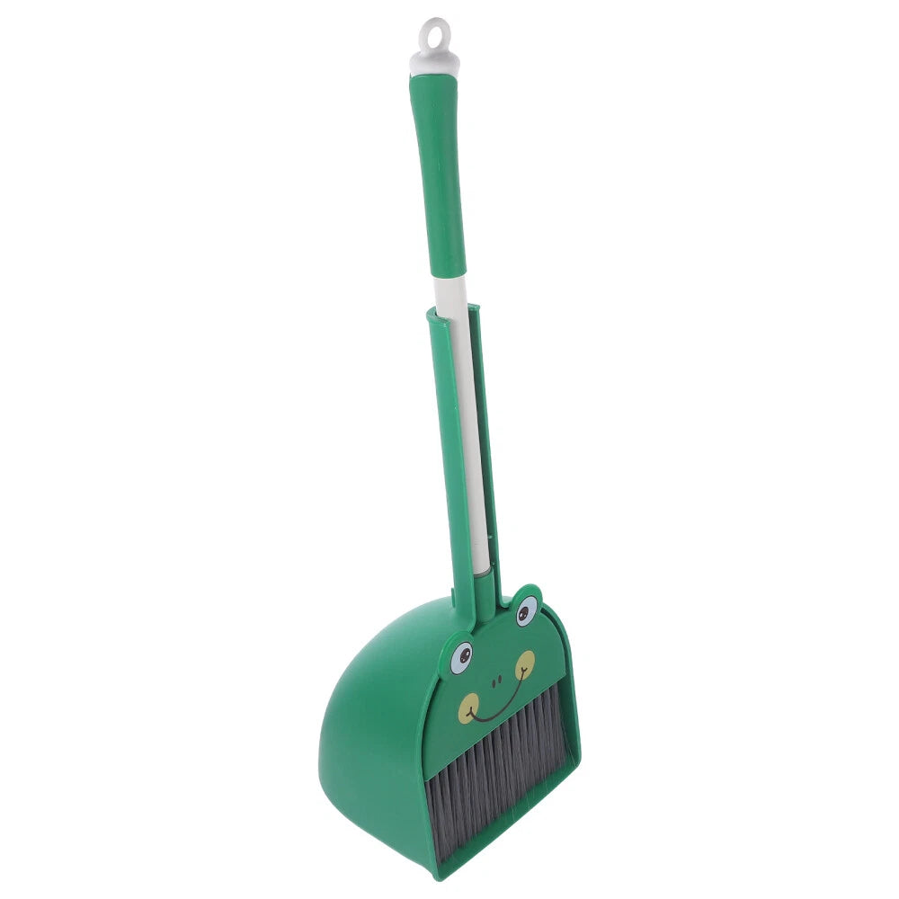 2 Sets Kids Broom and Dustpan Kit Cartoon Broom Dustpan Set Adorable-
