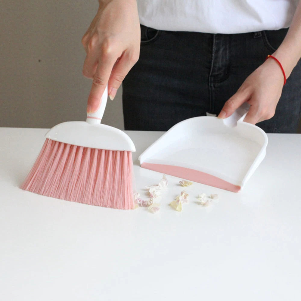 4 Sets Small Broom, Dustpan Set, Table Broom, Broom, Brush and-