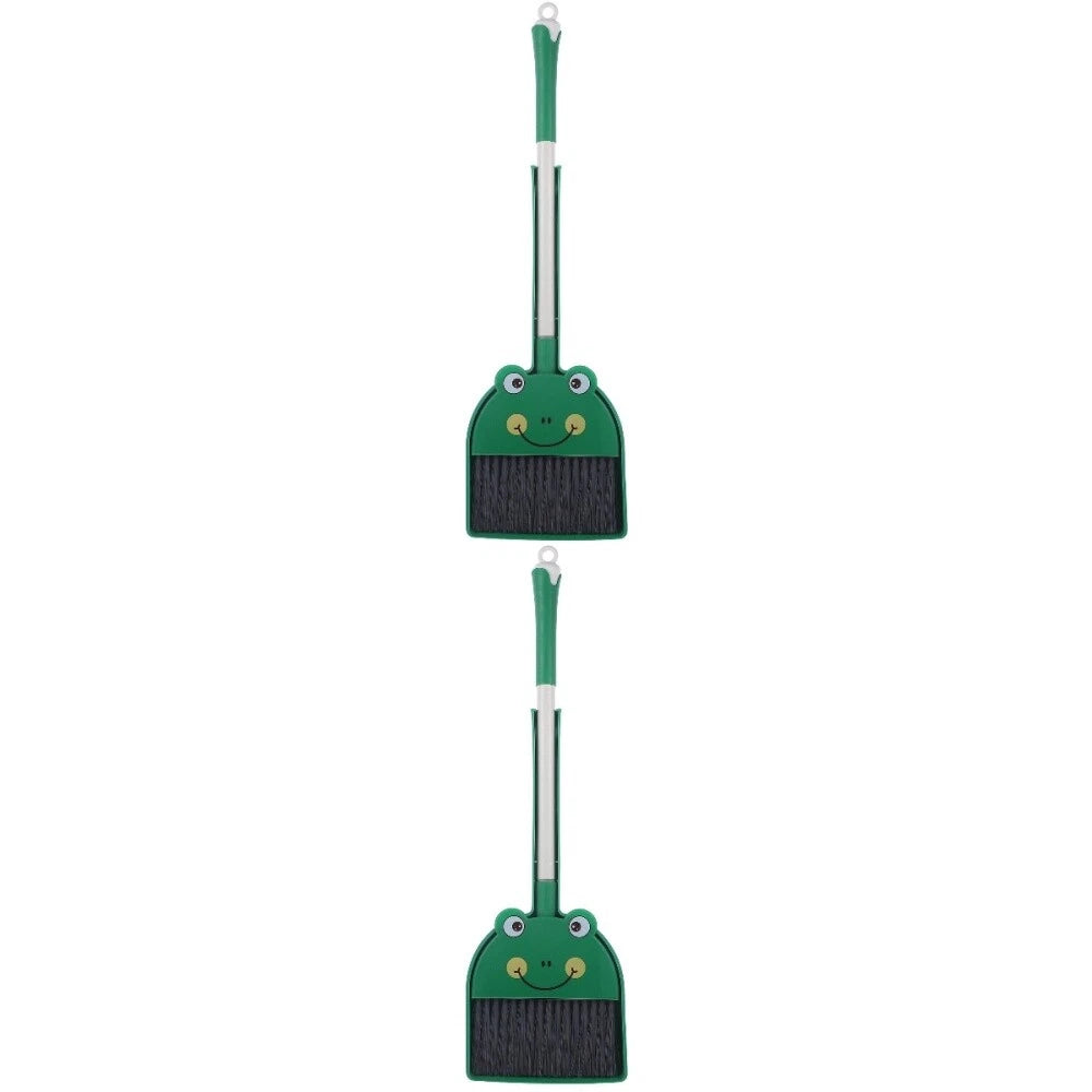 2 Sets Kids Broom and Dustpan Kit Cartoon Broom Dustpan Set Adorable-