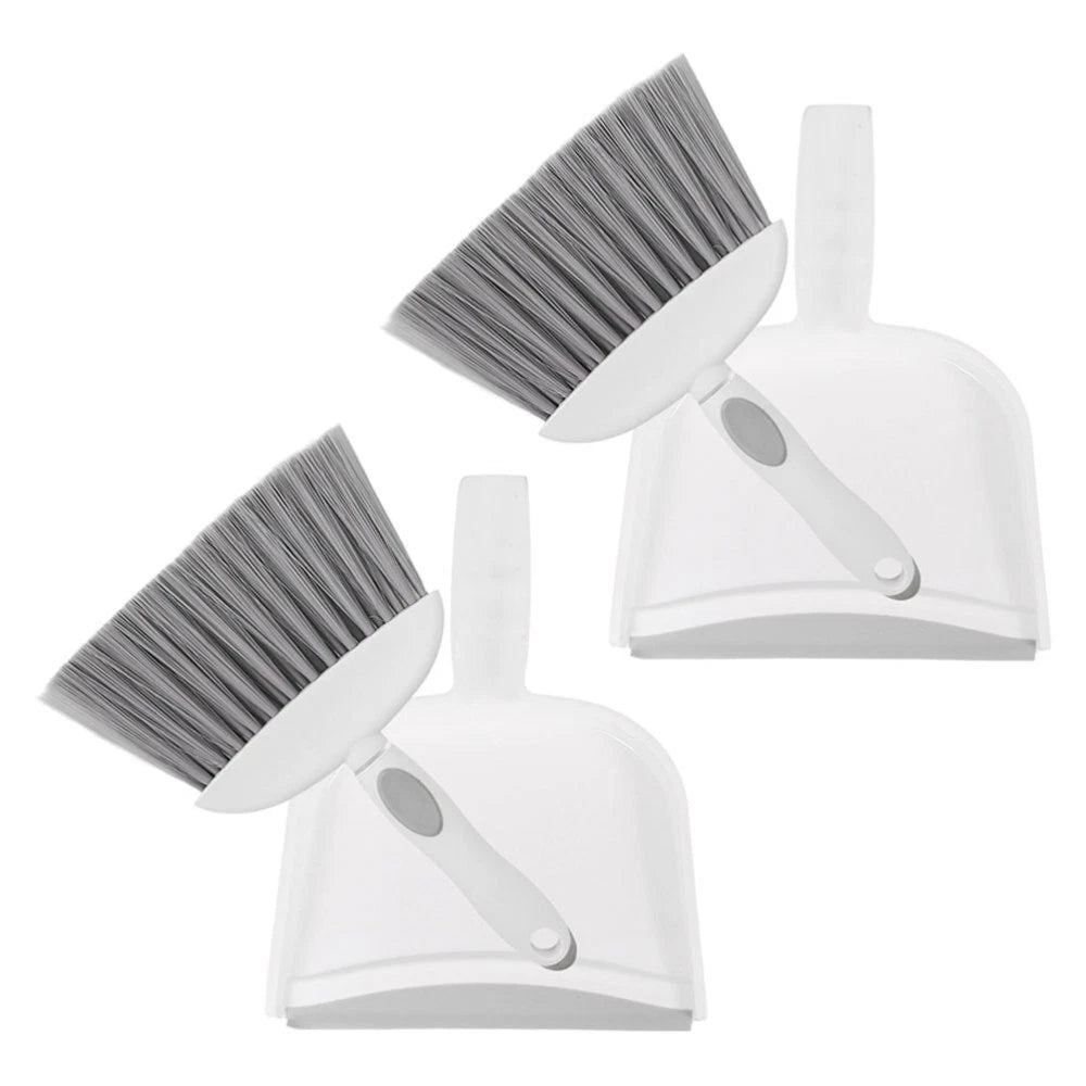 2 Sets Mini Dustpan and Brush Set, Small Broom and Dustpan,-