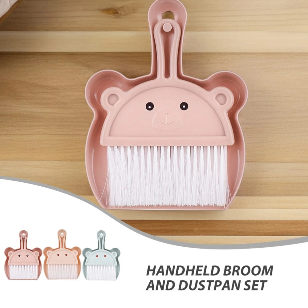 6 Sets Desktop Cleaning Broom Mini Portable Dustpan Classroom Supplies