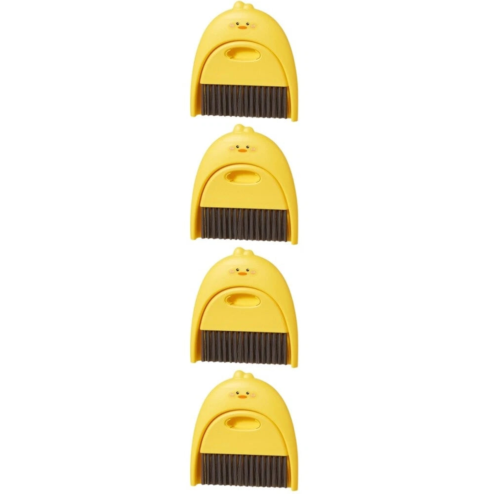 4 Sets Small Broom and Dustpan, Cleaning Kit, Cartoon Sweeper with-