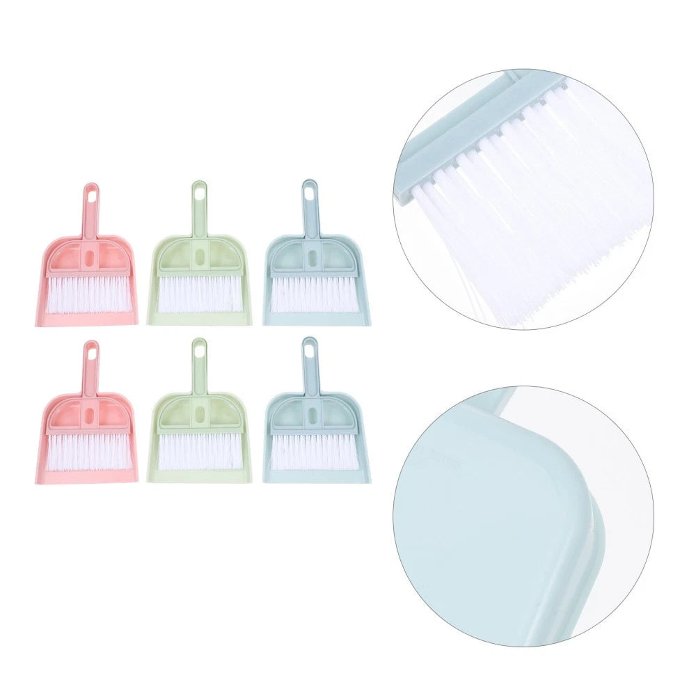 6 sets cleaning artifact set sweeping brush children's broom dustpan-