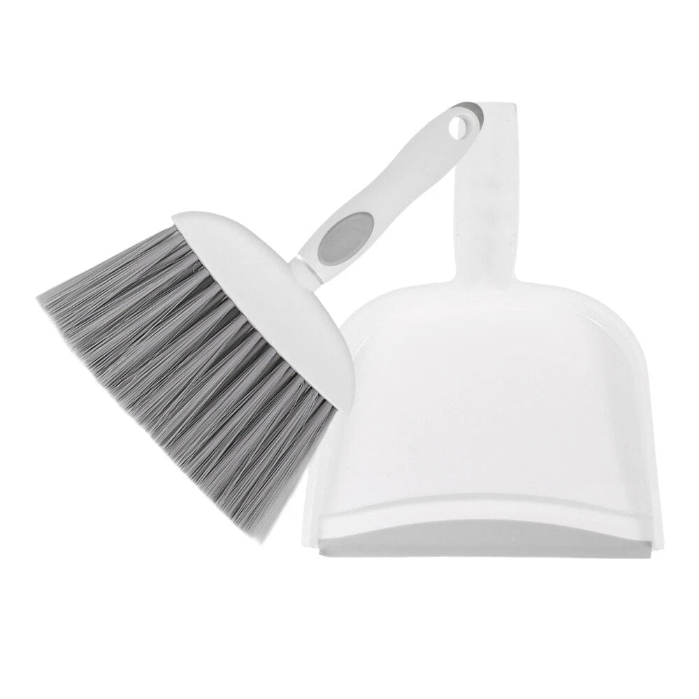 2 Sets Table Cleaning Small Broom with Dustpan Plastic Mini Duster-