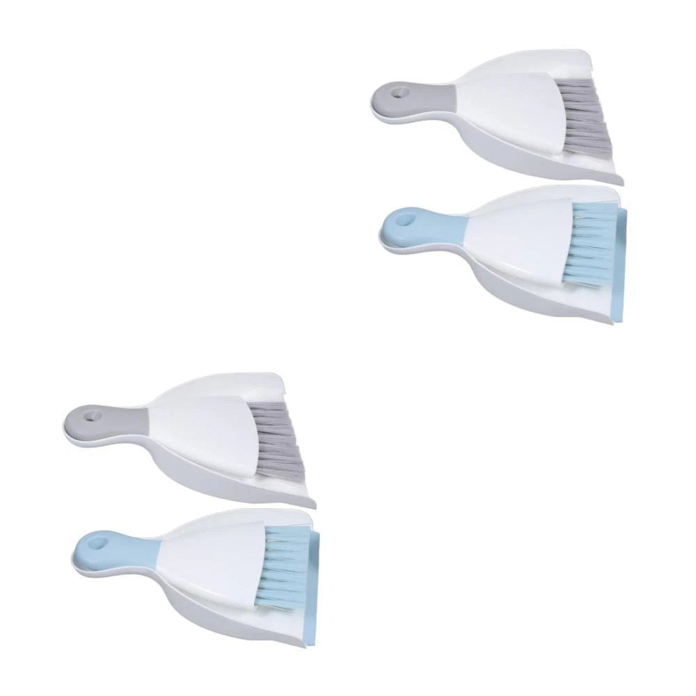 2 Piece Small Broom with Dustpan Set, 4 Piece Dustpan and-