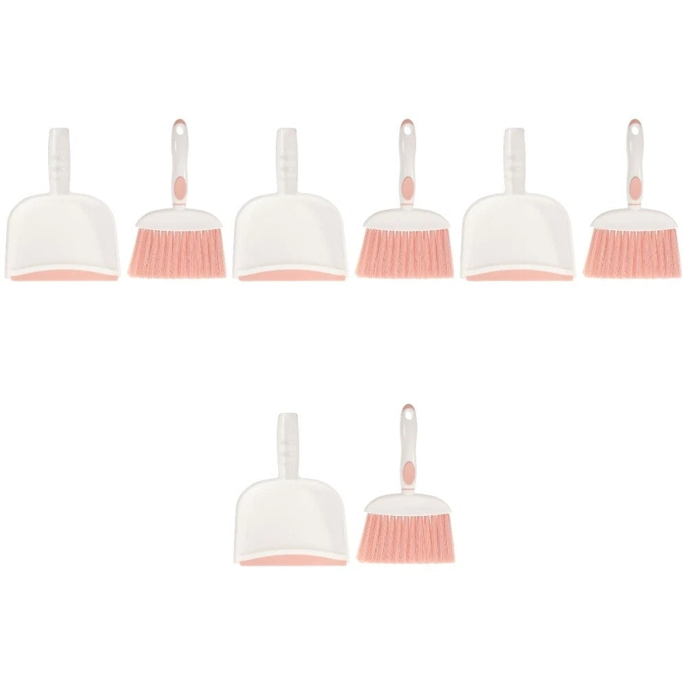 4 Sets Small Broom, Dustpan Set, Table Broom, Broom, Brush and-