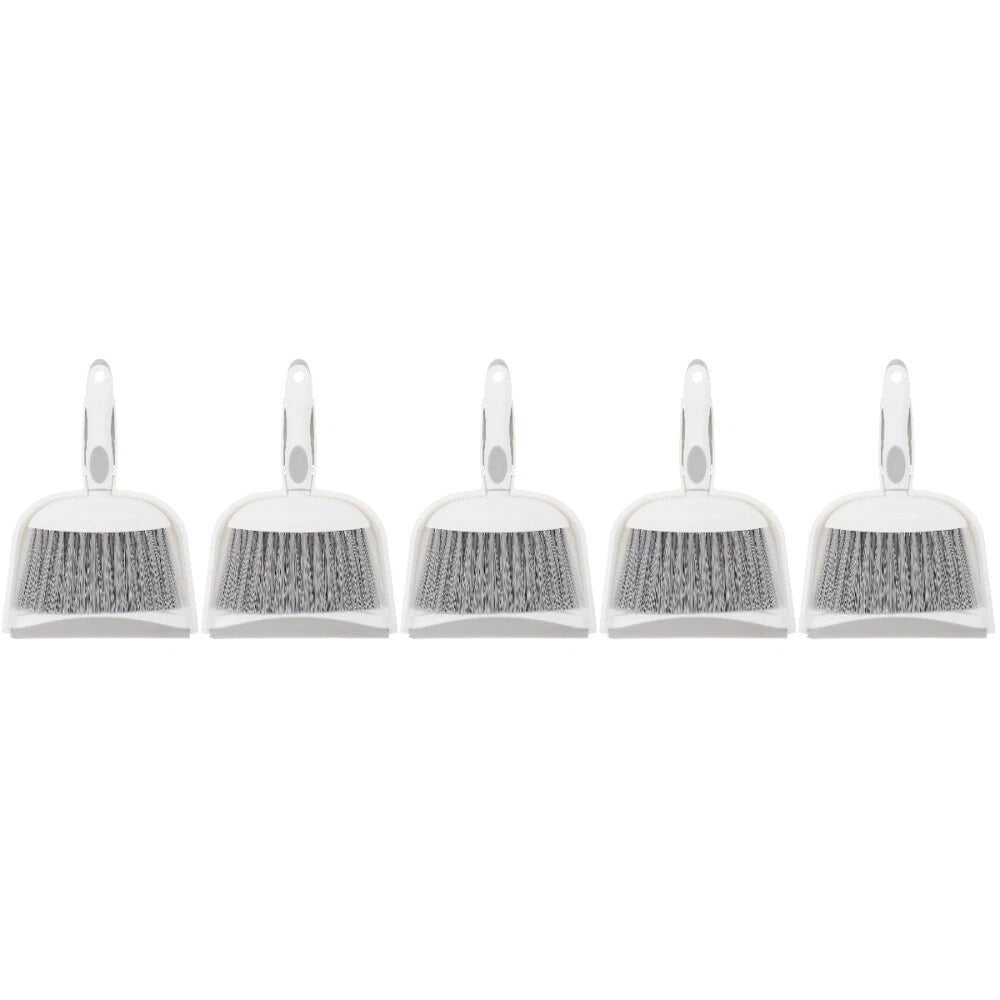 5 Sets Table Cleaning, Small Broom with Dustpan, Plastic,-