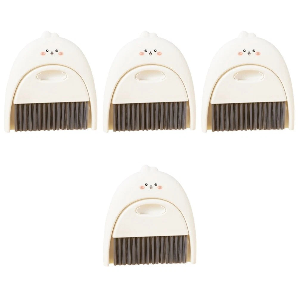 4 Sets Mini Dustpan and Broom Set, Cartoon Small Broom and-