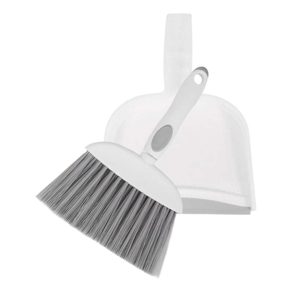 2 Sets Table Cleaning Small Broom with Dustpan Plastic Mini Duster-