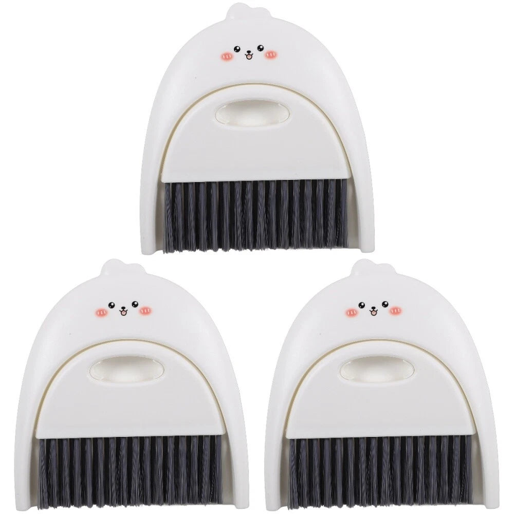 3 Sets Mini Dustpan and Broom Set, Cartoon Small Broom and-