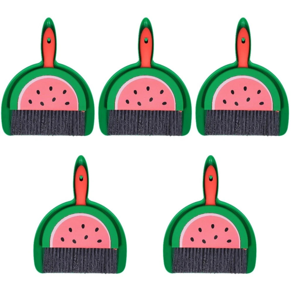 5 Sets Mini Dustpan and Broom Set with Fruit Motif, Small Broom and-