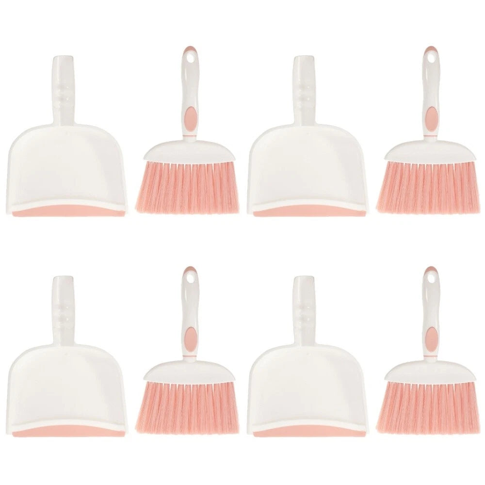 4 Sets Small Broom, Dustpan Set, Table Broom, Broom, Brush and-