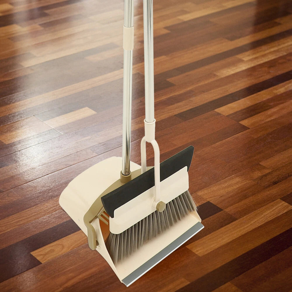 2 Sets Dustpan and Broom Set, Long Handle Broom, Dustpan, Broom,-