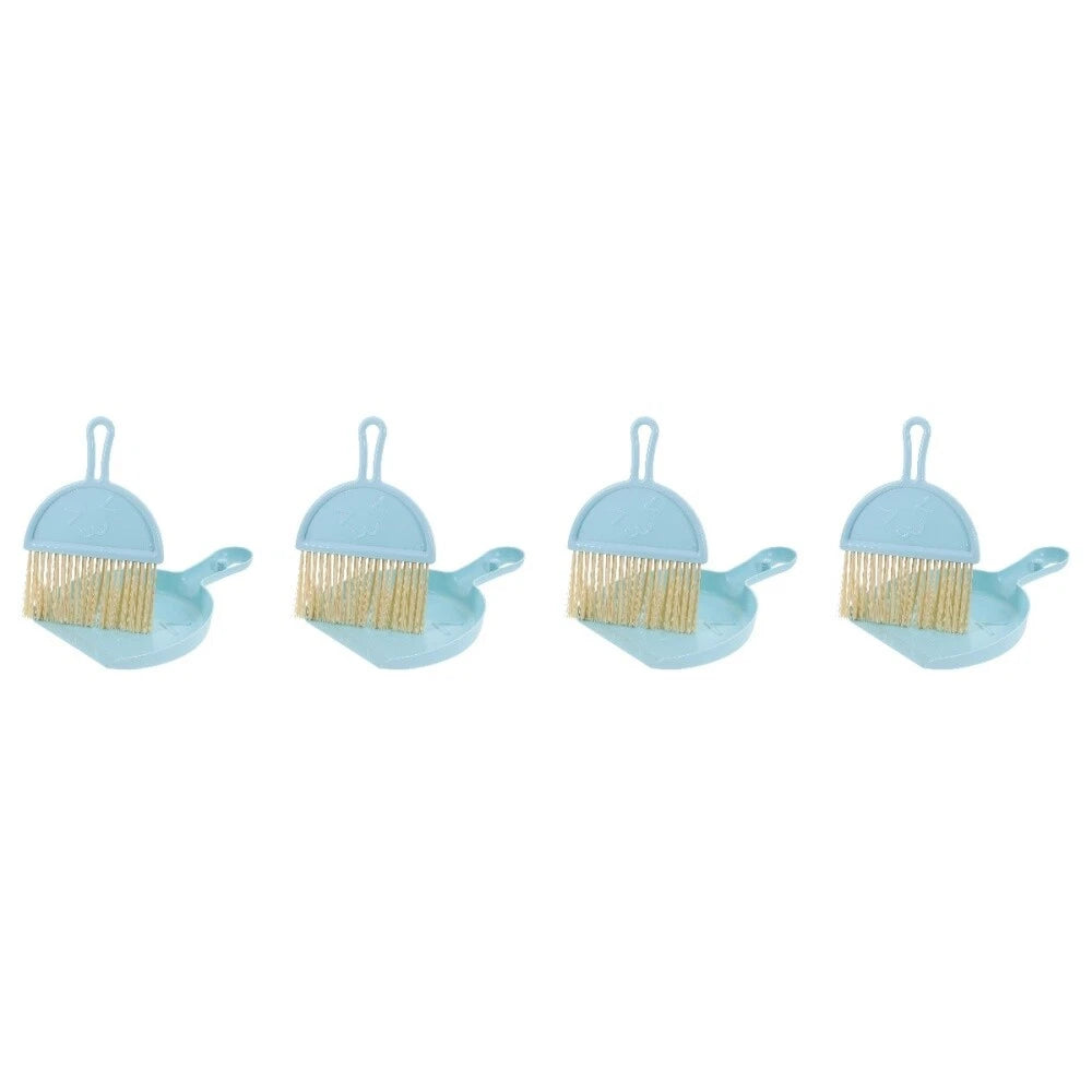 4 Sets Mini Dustpan and Brush Set, Small Broom and Dustpan,-