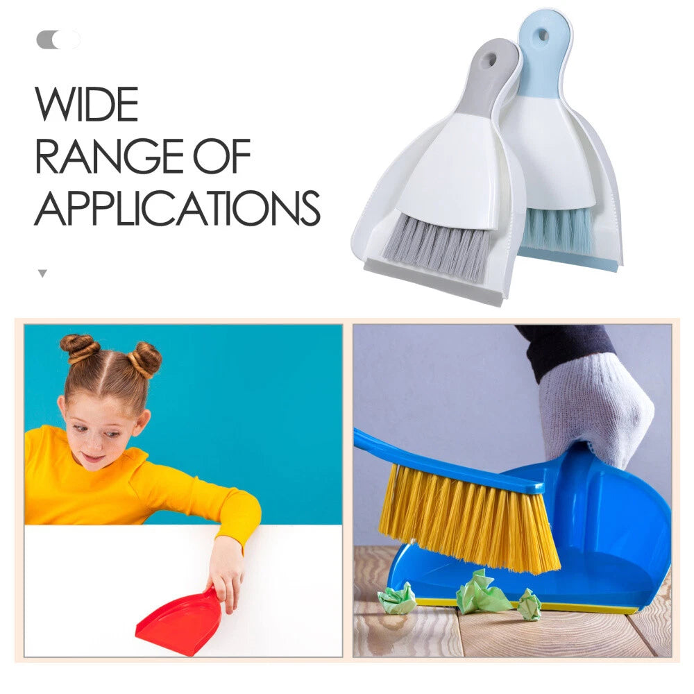4 Piece Mini Dustpan and Brush Set. 4 piece small broom and-