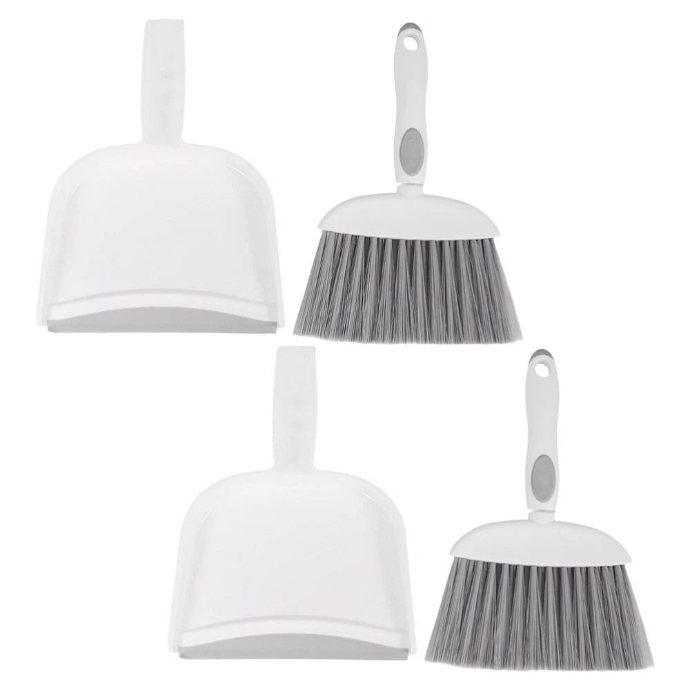 2 Sets Mini Dustpan and Brush Set, Small Broom and Dustpan,-