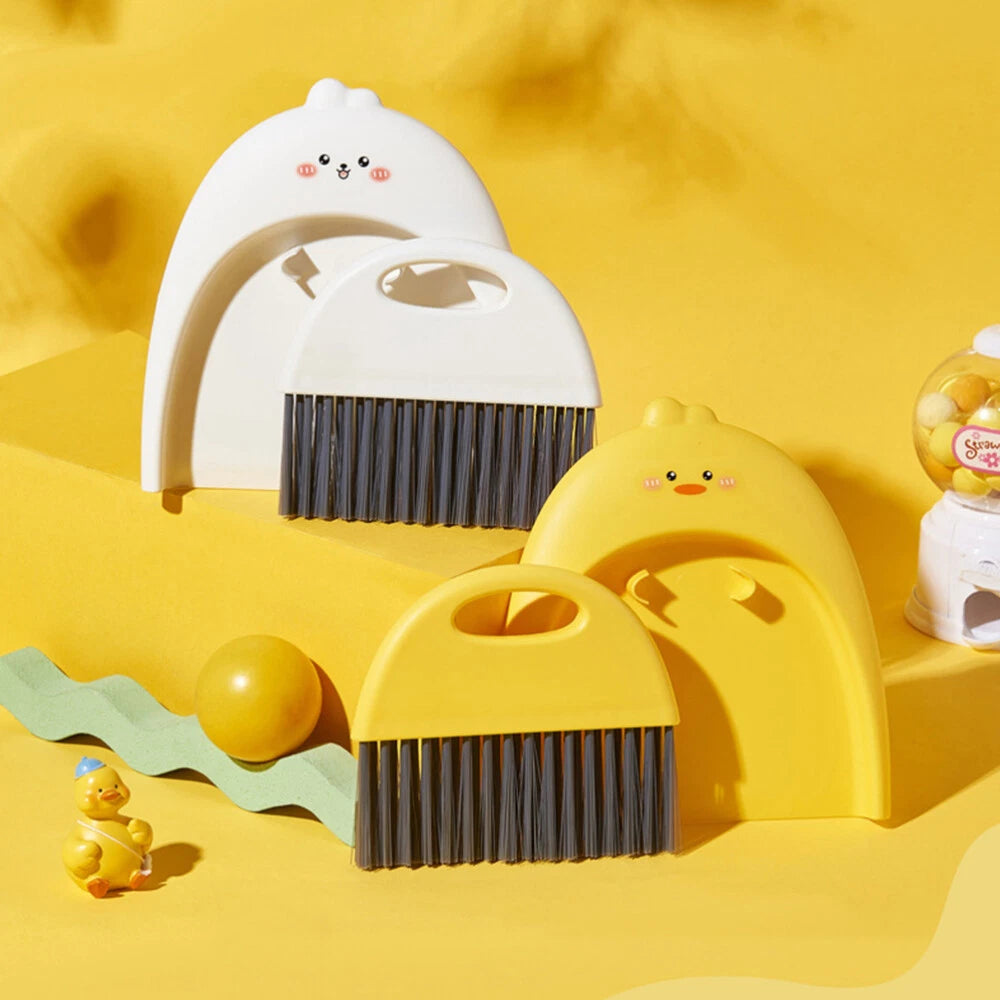 3 Sets Small Broom and Dustpan Set, Desktop Cleaning Tool,-