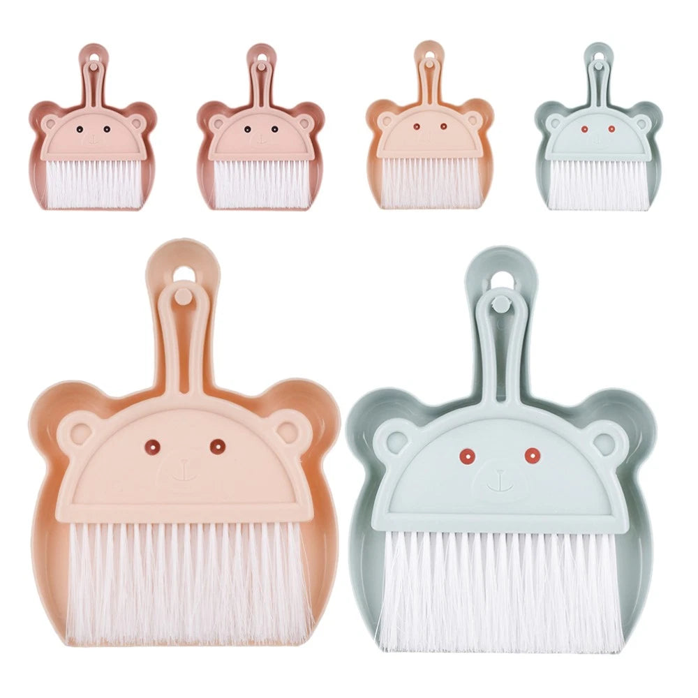 6 Sets Desktop Cleaning Broom Mini Portable Dustpan Classroom Supplies