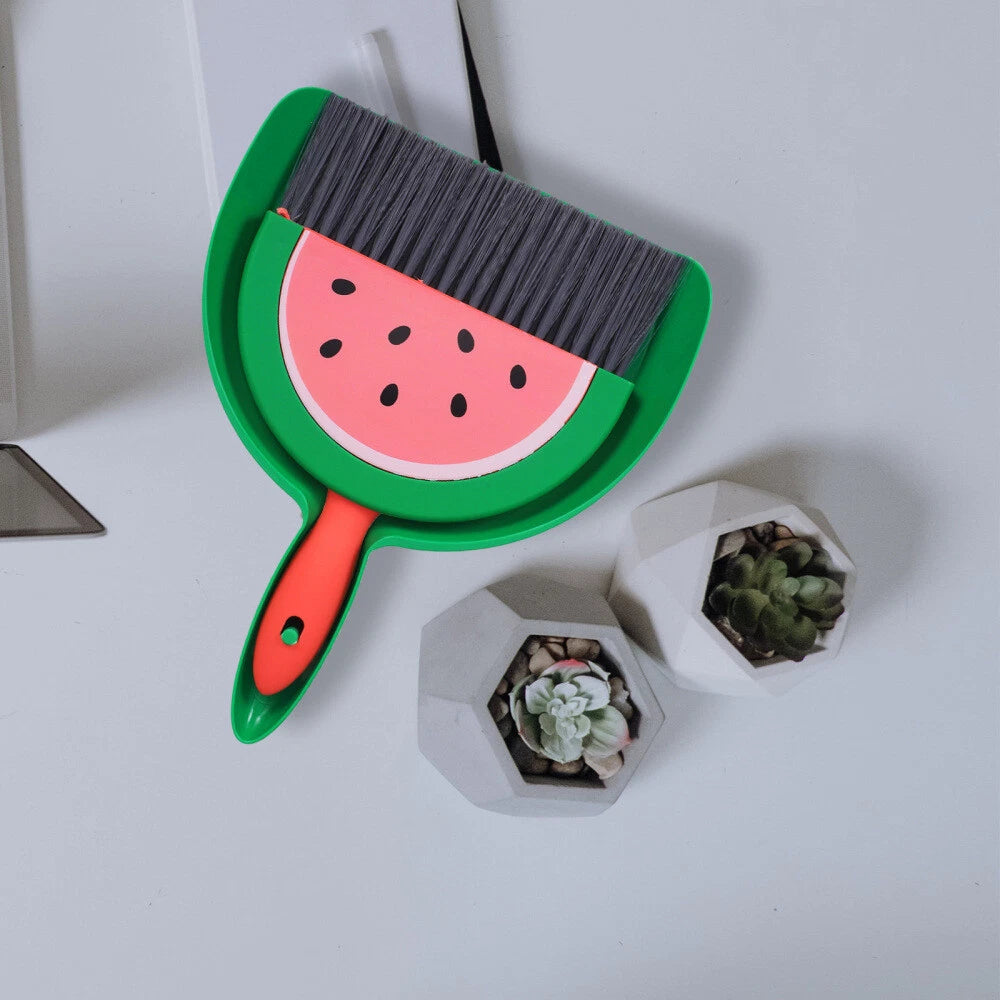 5 Sets Mini Dustpan and Broom Set with Fruit Motif, Small Broom and-