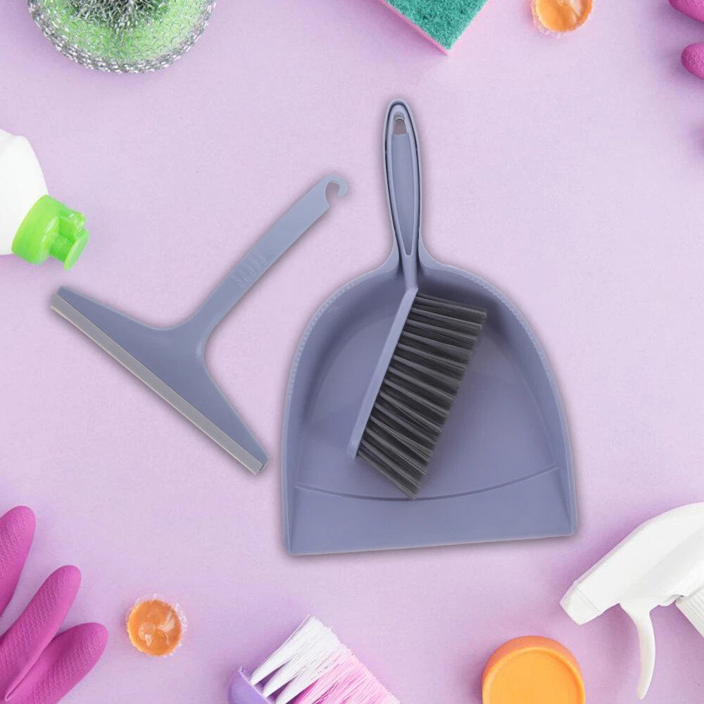 4 Sets Rubbish Bin Mini Broom Set Office Cleaning Brush Child-