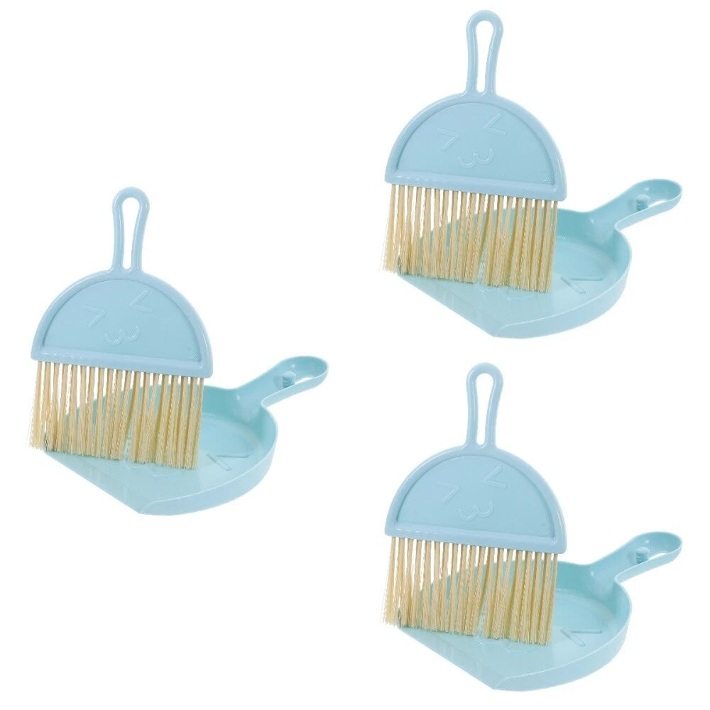 3 Sets Mini Dustpan and Brush Set, Small Broom and Dustpan,-