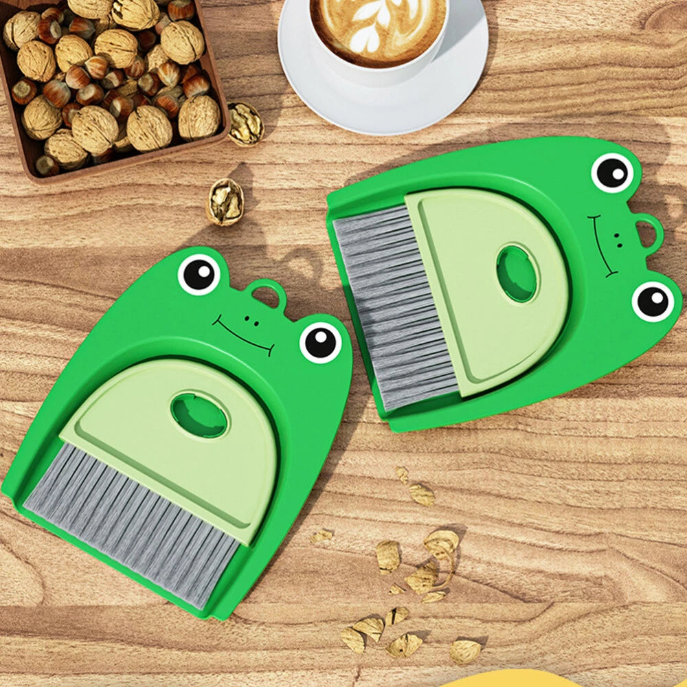 3 Sets Desktop Dustpan Brush Set, Small Mini Scrubber, Dustpan,-